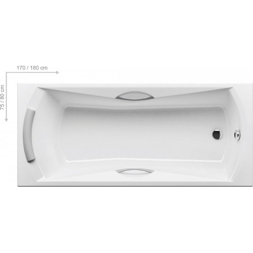 RAVAK Badewanne SONATA 180 x 80 snowwhite CW01000000