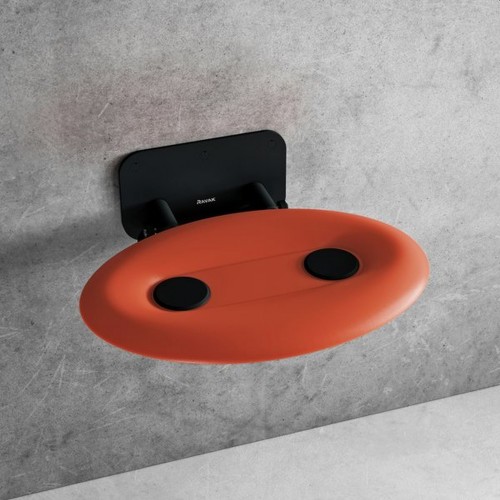 RAVAK OVO-P II-ORANGE/BLACK Duschsitz B8F0000058