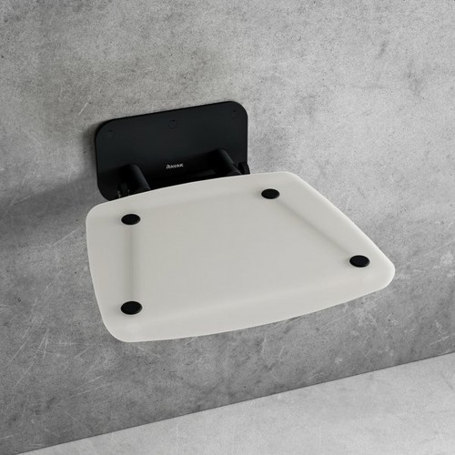RAVAK OVO-B II-OPAL/BLACK Duschsitz B8F0000060 RAVAK OVO-B II-OPAL/BLACK Duschsitz B8F0000060