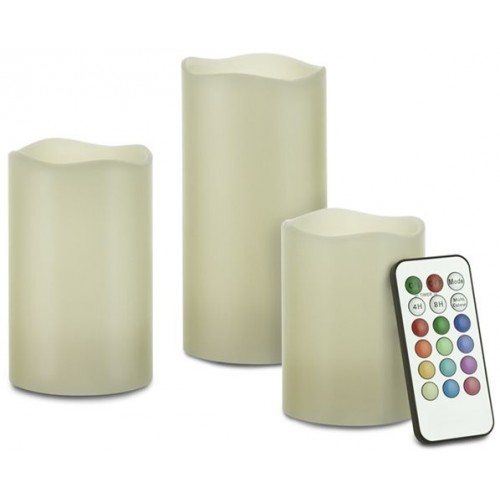 RETLUX LED-Wachskerze Set 3 Kerzen Color 50001420 mit Timer