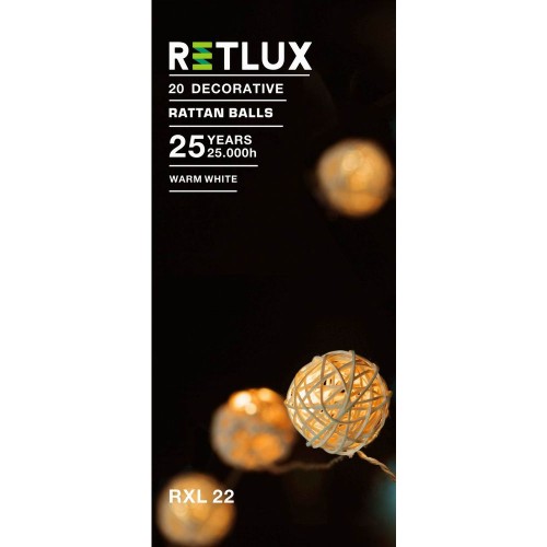 RETLUX RXL 22 20 LED Rattan Balls WW 0,5 M Lichterkette 50001456
