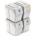 Prosperplast Satz Sortibox-Trennfächer Mülleimer Mülltrennung 4x20l, weiß ISWB20S4