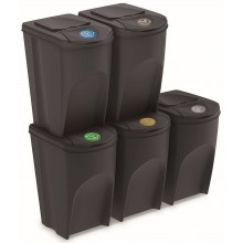 Sortibox Mülleimer Mülltrennsystem Abfalleimer Behälter Mülltrennung Recycling, 5x35l, Ant