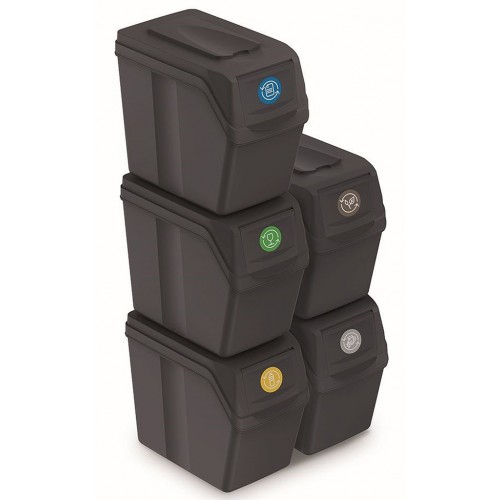 Prosperplast SORTIBOX I Müllsortierer Mülltrennsystem 5x20l, anthrazit ISWB20S5 Prosperplast SORTIBOX I Müllsortierer Mülltrennsystem 5x20l, anthrazit ISWB20S5