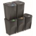 Sortibox Mülleimer Mülltrennsystem Abfalleimer Behälter Mülltrennung Recycling 5x35l, Grau