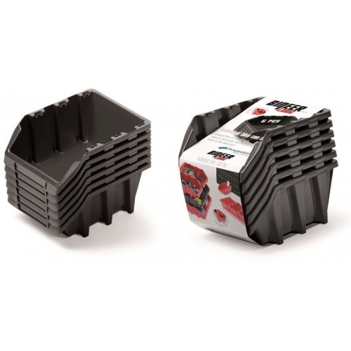 Kistenberg BINEER LONG SET Werkzeugschalen, 249x158x213mm, 6St. Schwarz KBILS25