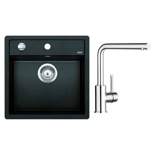 BLANCO SET BLANCO DALAGO 5 Einbauspüle anthrazit + Küchenarmatur MILA