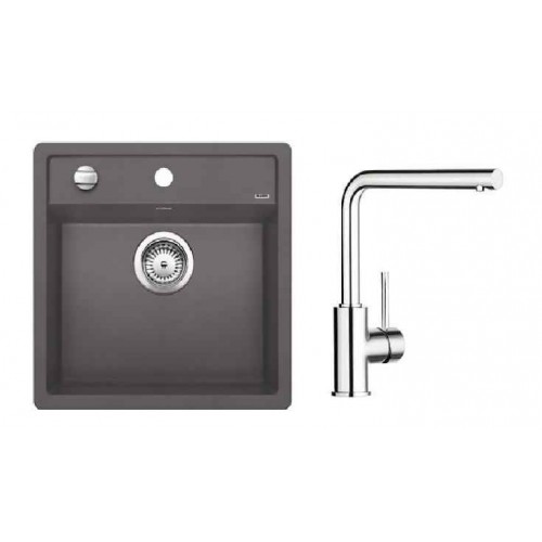 BLANCO SET BLANCO DALAGO 5 Einbauspüle coffee + Küchenarmatur MILA