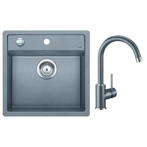 BLANCO SET BLANCO DALAGO 5 Einbauspüle aluminium + Küchenarmatur MIDA L aluminium BLANCO SET BLANCO DALAGO 5 Einbauspüle aluminium + Küchenarmatur MIDA L aluminium