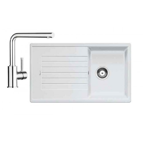 BLANCO SET ZIA 45 SL Einbauspüle weiß + Küchenarmatur MILA