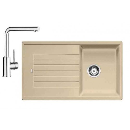 BLANCO SET ZIA 45 SL Einbauspüle beige champange + Küchenarmatur MILA BLANCO SET ZIA 45 SL Einbauspüle beige champange + Küchenarmatur MILA