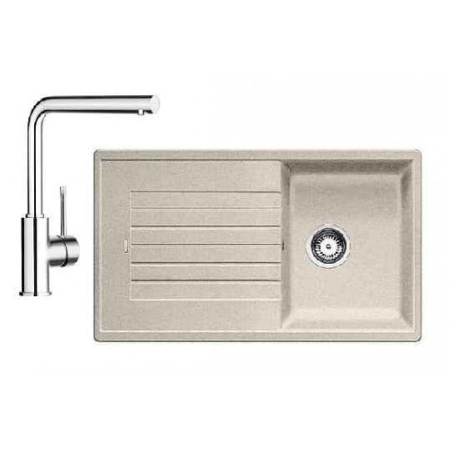 BLANCO SET ZIA 45 SL Einbauspüle sandfarbig + Küchenarmatur MILA