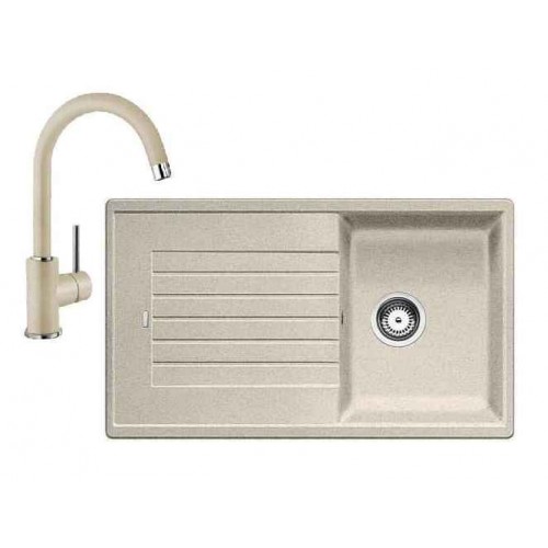 BLANCO SET ZIA 45 SL Einbauspüle sandfarbig + Küchenarmatur MIDA sandfarbig BLANCO SET ZIA 45 SL Einbauspüle sandfarbig + Küchenarmatur MIDA sandfarbig