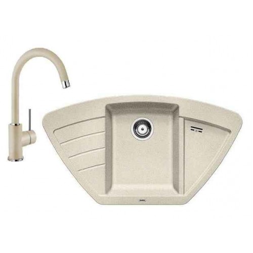BLANCO SET ZIA 9 E Einbauspüle sandfarbig + Küchenarmatur MIDA sandfarbig BLANCO SET ZIA 9 E Einbauspüle sandfarbig + Küchenarmatur MIDA sandfarbig