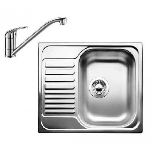 BLANCO SET TIPO 45 S Mini Edelstahl + Küchenarmatur DARAS chrom