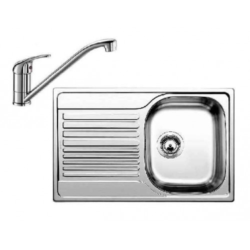 BLANCO SET TIPO 45 S COMPACT Edelstahl + Küchenarmatur DARAS chrom