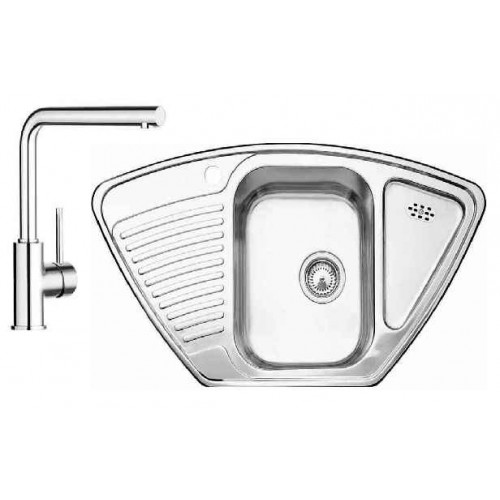 BLANCO SET TIPO 9 Edelstahl + Küchenarmatur MILA chrom BLANCO SET TIPO 9 Edelstahl + Küchenarmatur MILA chrom