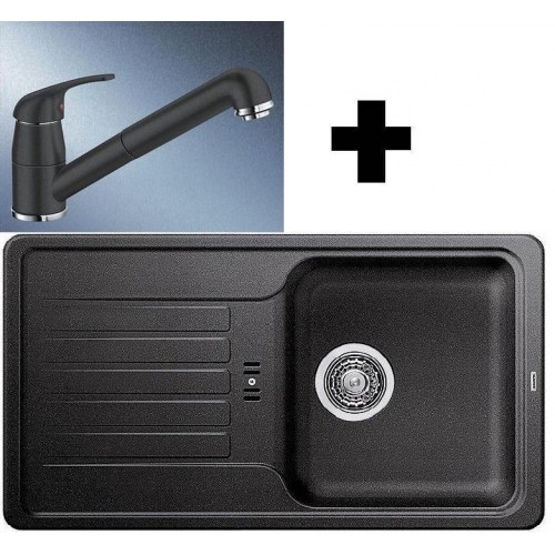 BLANCO SET FAVOS mini Granitspüle anthrazit + Küchenarmatur DARAS-S anthrazit