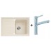 Franke SET G14 Fragranit Spüle IMG 611-78.099 beige + Küchenarmatur FC 7986 Gaia