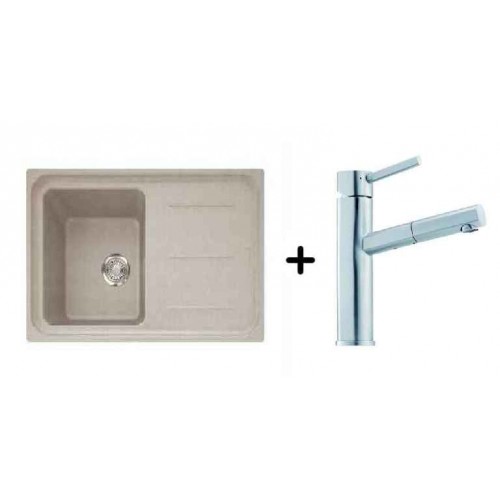 Franke SET G14 Fragranit Spüle IMG 611-78.099 sahara + Küchenarmatur FC 7986 Gaia