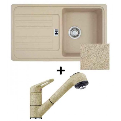 Franke SET G20 Fragranit Einbauspüle EFG 614-78 beige + Küchenarmatur FC 9547.085