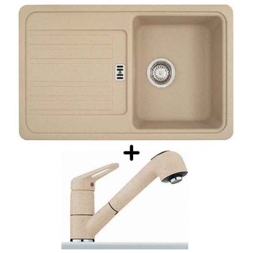 Franke SET G20 Fragranit Einbauspüle EFG 614-78 sahara + Küchenarmatur FC 9547.082