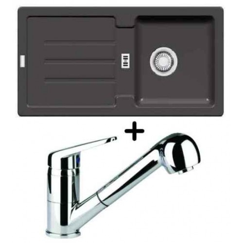 Franke SET G26 Fragranit Spüle STG 614 graphit + Küchenarmatur FC 9547.031