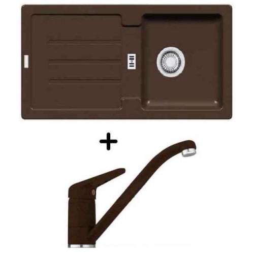 Franke SET G27 Fragranit Spüle STG 614 chocolate + Küchenarmatur FC 9541.070