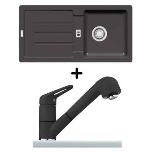 Franke SET G28 Fragranit Spüle STG 614 graphit + Küchenarmatur FC 9547.099