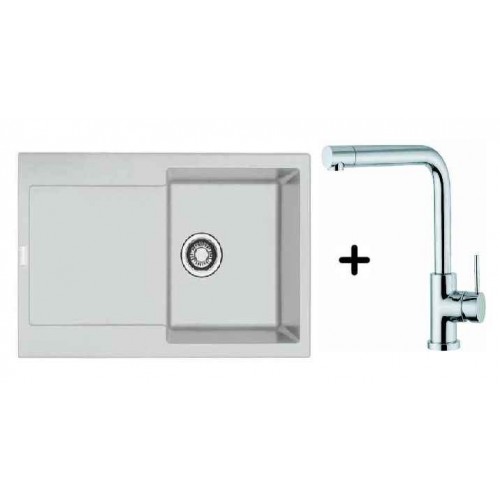 Franke SET G39 Fragranit Spüle MRG 611.098 silber + Küchenarmatur Samoa