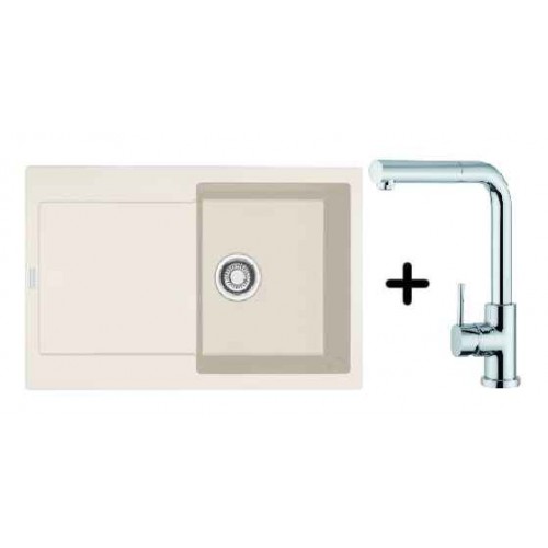 Franke SET G40 Fragranit Spüle MRG 611.073 Magnolia + Armatur FN0147 mit Schlauchbrause Franke SET G40 Fragranit Spüle MRG 611.073 Magnolia + Armatur FN0147 mit Schlauchbrause