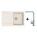 Franke SET G40 Fragranit Spüle MRG 611.073 Magnolia + Armatur FN0147 mit Schlauchbrause