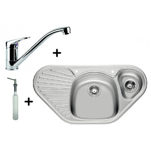 Franke SET N40 Edelstahlspüle MON 651 E + Küchenarmatur FC 1839 + Spülmittelspender