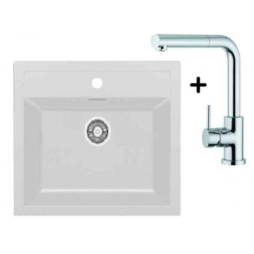 Franke SET T12 Tectonite Spüle SID 610 weiß + Küchenarmatur FN 0147 Franke SET T12 Tectonite Spüle SID 610 weiß + Küchenarmatur FN 0147