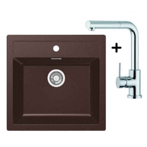 Franke SET T12 Tectonite Spüle SID 610 chocolate + Küchenarmatur FN 0147
