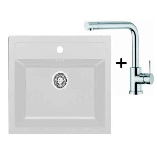 Franke SET T13 Tectonite Spüle SID 610 weiß + Küchenarmatur Samoa Franke SET T13 Tectonite Spüle SID 610 weiß + Küchenarmatur Samoa