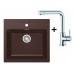 Franke SET T13 Tectonite Spüle SID 610 chocolate + Küchenarmatur Samoa