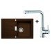 Franke SET T14 Tectonite Spüle SID 611-78 chocolate + Küchenarmatur Samoa