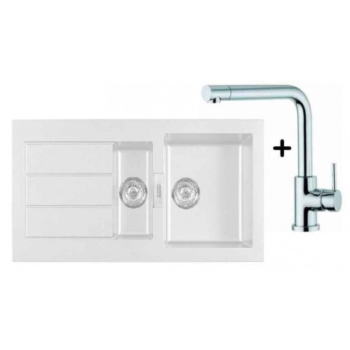 Franke SET T16 Tectonite Spüle SID 651 weiß + Küchenarmatur Samoa Franke SET T16 Tectonite Spüle SID 651 weiß + Küchenarmatur Samoa