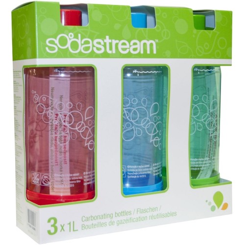 SODASTREAM Sprudlerflasche green/red/blue 3St,