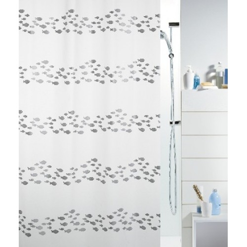 Spirella Shore Silver Duschvorhang 180 x 200 cm Weiß 1011571