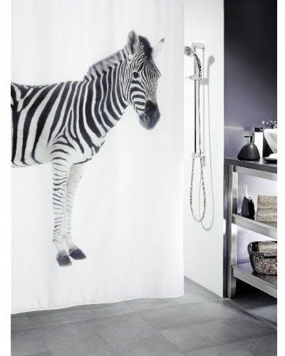 Spirella Zebra Duschvorhang 180 x 200 cm Weiß 1011554