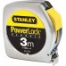 Stanley 0-33-238 PowerLock Bandmaß Kunststoff 3m/12,7mm, Endhaken zweifach vernietet