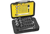 Stanley 1-13-907 1/4" Bit-Satz, 25 mm, mit Knarrenschlüssel und Steckschlüsseln, 40-teilig