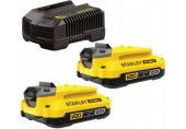 Stanley SFMCB12D2 FatMax Starter Kit Schnell-Ladegerät + 2 Akkus V20 2x2,0Ah
