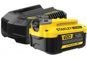 Stanley SFMCB14M1 FatMax Starter Kit Schnell-Ladegerät + 1 Akku V20 4,0Ah