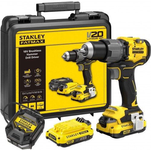 Stanley SFMCD726D2K FatMax V20 Bürstenloser Schlagbohrschrauber (80Nm/18V/2x2,0Ah) Stanley SFMCD726D2K FatMax V20 Bürstenloser Schlagbohrschrauber (80Nm/18V/2x2,0Ah)
