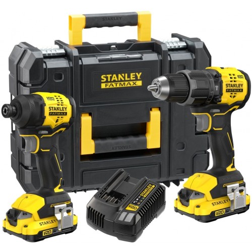 Stanley SFMCK201D2T-QW FatMax V20 Akku-Kombi-Werkzeugsatz (18V/2x2,0Ah), Pro-Stack