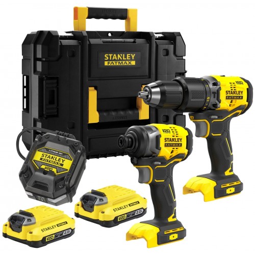 Stanley SFMCK461D2T-QW FatMax V20 Akku-Kombi-Werkzeugsatz (18V/2x2,0Ah), Tstak Stanley SFMCK461D2T-QW FatMax V20 Akku-Kombi-Werkzeugsatz (18V/2x2,0Ah), Tstak