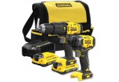 Stanley SFMCK465D2S FatMax V20 Schlagbohr- und Schlagschrauber-Set (18V/2x2,0Ah), Tasche
